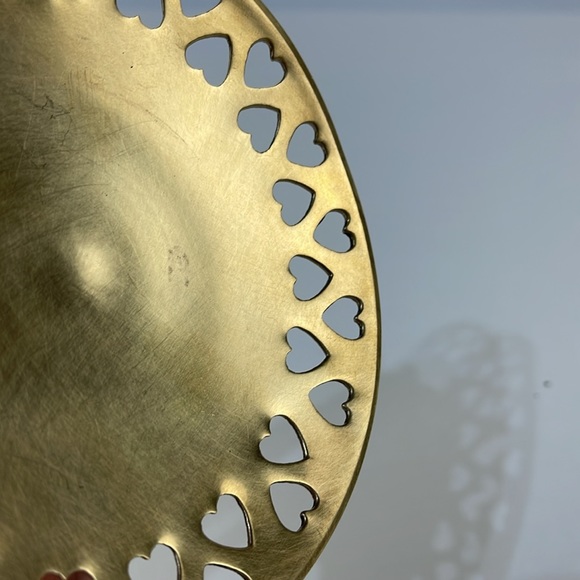 Brass Heart Tray/ Candle Holder - Picture 4 of 9